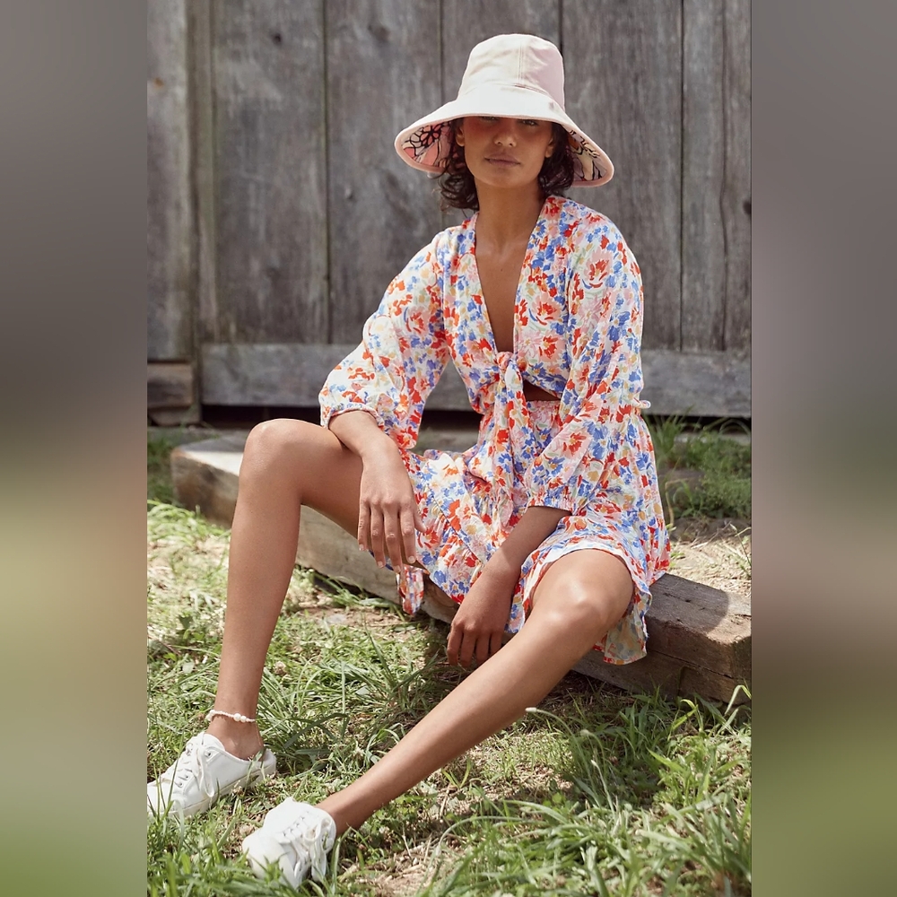 L Space Floral Cover-Up Mini Dress